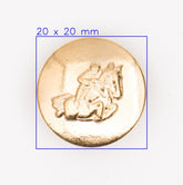 Luxe Gouden Metalen Knoop met Ruiter 20mm Knopen KNP00162